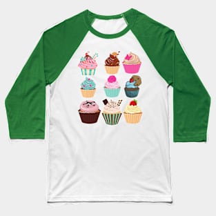 Cupcakes Baseball T-Shirt